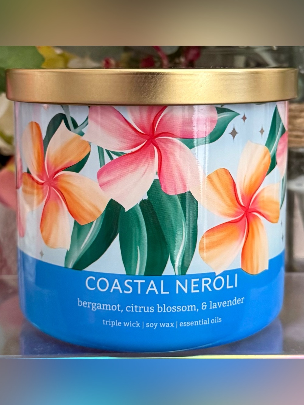🆕🪷 DISTANT LANDS “COASTAL NEROLI” 3-WICK SCENTED SOY WAX CANDLE. BRAND NEW.